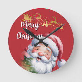 Rolig söt tomte & typografi rund klocka