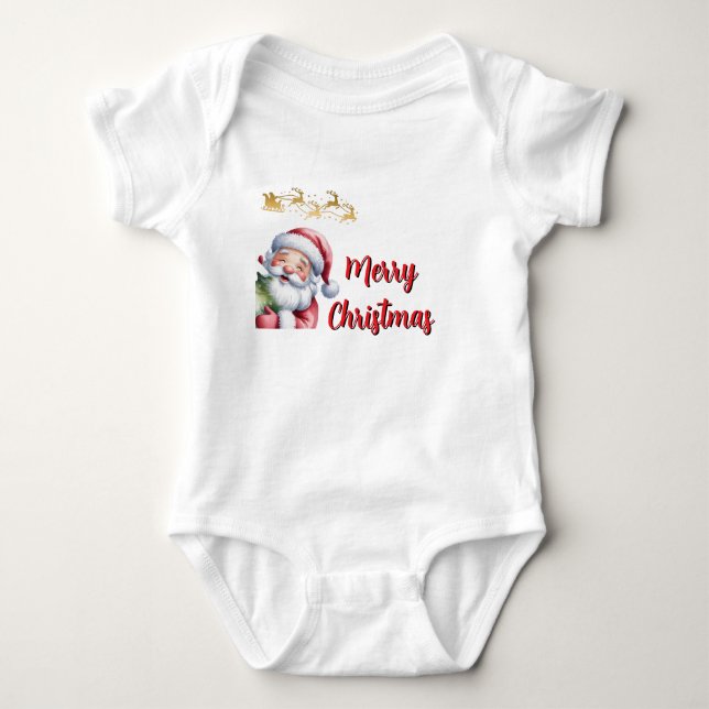 Rolig Söt Tomte & Typografi T Shirt (Framsida)