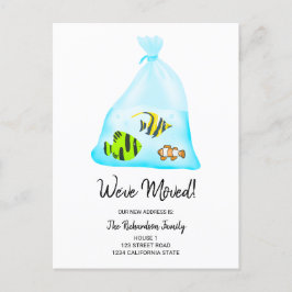 Rolig söt tropisk fiskillustration som flyttar meddelande vykort