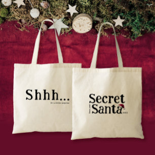 Rolig Söt Tyst Det Är En Överraskning Hemlig Tomte Tygkasse
