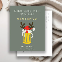 Rolig Söt Underbar Tid För Rein öl Jul Helg Vykort