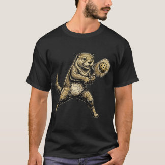 Rolig söt utter som spelar Pickleball Vintage T Shirt