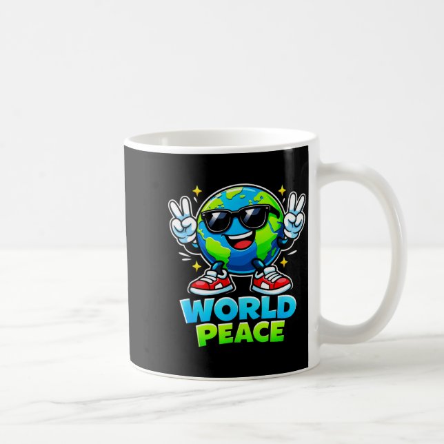 Rolig Söt Världsfred Spridande Vänlighet Rörelse Kaffemugg (Höger)