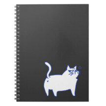 Rolig söt vit katt doodle karaktär