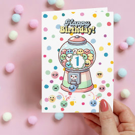 Rolig Söt Whimsical Gumball, Anpassad Första Födel Kort