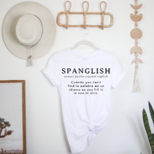 Rolig Spanglish-definition   Spanska Engelska T Shirt