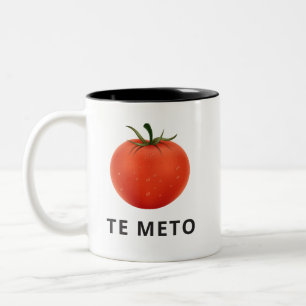 Rolig Spanglish kaffemugg, tomat Två-Tonad Mugg