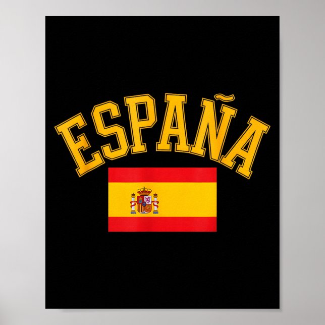 Rolig spansk flagga som säger españa land kärlek R Poster (Framsidan)