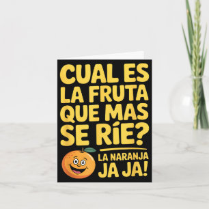 Rolig spansk naranja skämt som säger orange pun Ro Kort