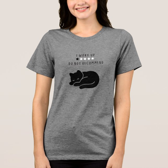 Rolig specialdesignad "Jag vaknade" Katt Introvert T Shirt (Framsida)
