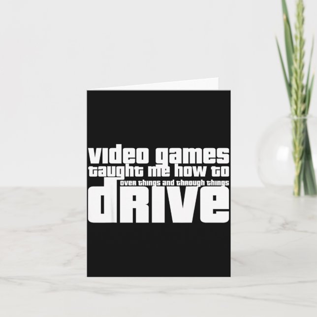 Rolig spel ny körkort videospel körinstruktör kort (Framsida)