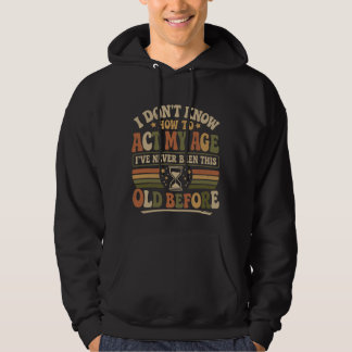 Rolig "Spela Min Ålder" Retro Sarksastisk Hoodie