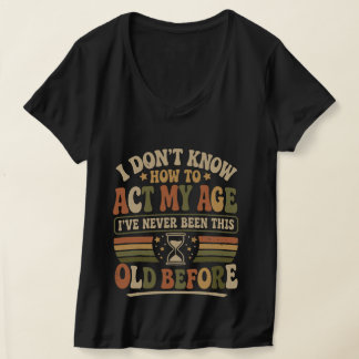 Rolig "Spela Min Ålder" Sarksatisk Retro Dam V-rin T Shirt
