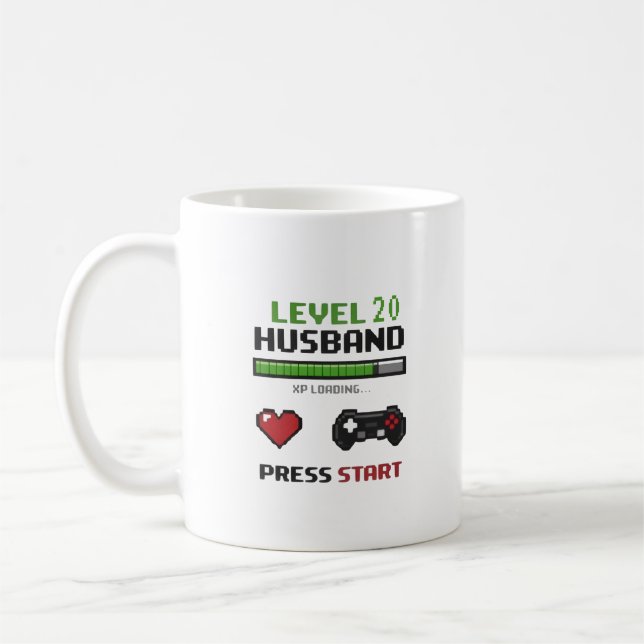 Rolig spelar-hustru-mugg Pixel Art Retrodesign - Kaffemugg (Vänster)
