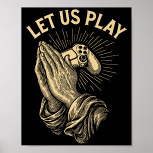 Rolig spelarbön Pun Video Game Controller Retro Poster