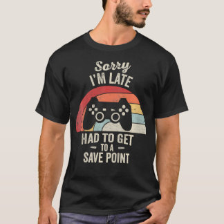 Rolig Spelare Beklagar Försent Spara Punkt Retro T Shirt