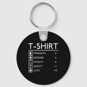 Rolig spelare Fantasy Level Up Rpg-spel T-shirt Nyckelring