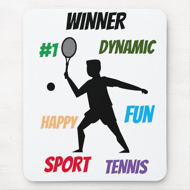 Rolig spelare tennis  musmatta (Framsidan)