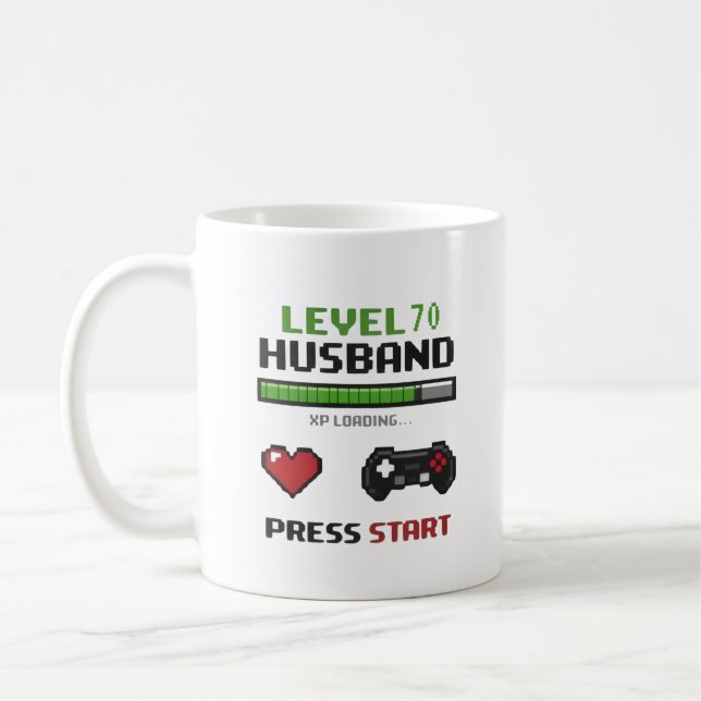 Rolig spelarhusmugg Pixel Art Retrodesign - Kaffemugg (Vänster)
