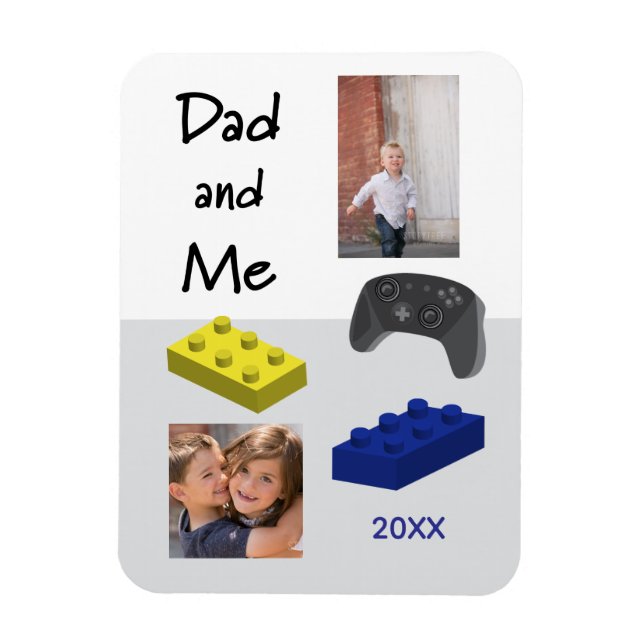 Rolig, Spelarpappa och Jag Anpassad 2 Foto Magnet (Vertikal)