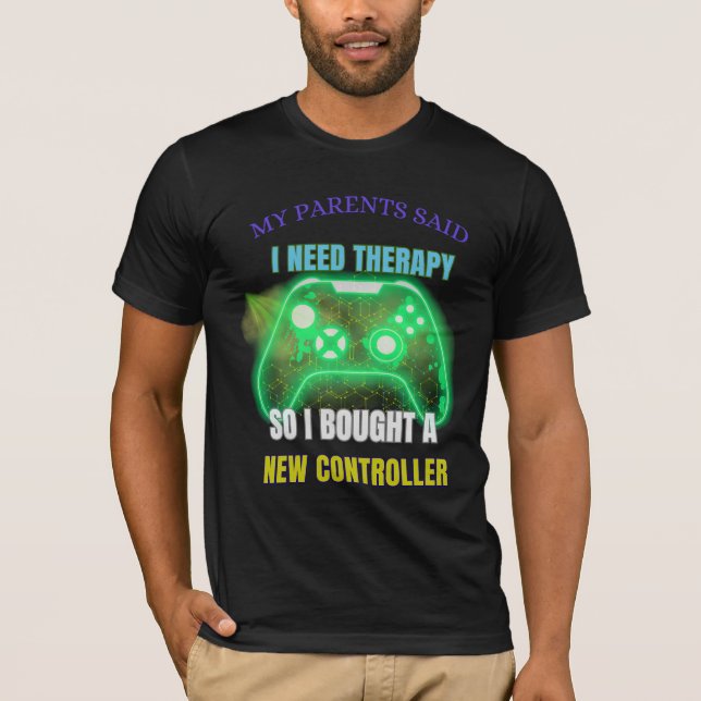 Rolig spelterapi-citat kontroll T-shirt  (Framsida)