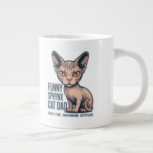 Rolig Sphynx Katt Pappa Illustration Jumbo Mugg