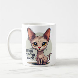 Rolig Sphynx Katt Pappa Tecknad Konst Kaffemugg