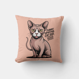 Rolig Sphynx Kattpappa Vektor Art Kudde