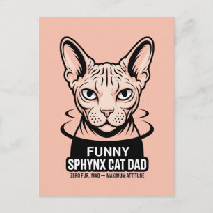 Rolig Sphynx Kattpappa Vektor Art Vykort