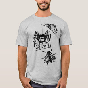 Rolig spindel säger besök min webbplats tecknad fi t shirt