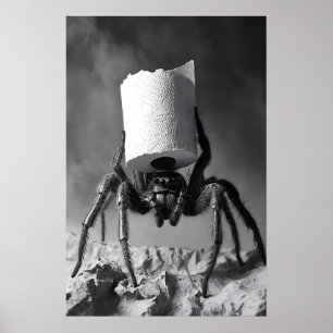 Rolig spindel toalettpappersrulle badrum konsttryc poster