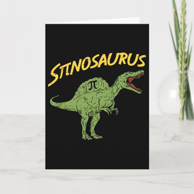 Rolig Spinosaurus Pi-dags T-shirt Math Dinosaur Pr Kort (Framsida)
