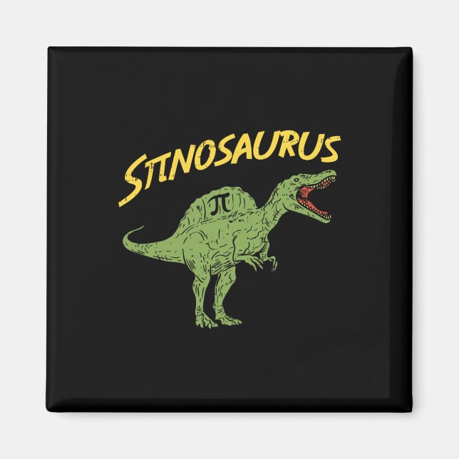 Rolig Spinosaurus Pi-dags T-shirt Math Dinosaur Pr Magnet (Framsidan)