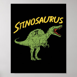 Rolig Spinosaurus Pi-dags T-shirt Math Dinosaur Pr Poster