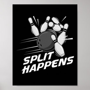 Rolig Split Happens Bowlingslag Bowling Squad Spl Poster