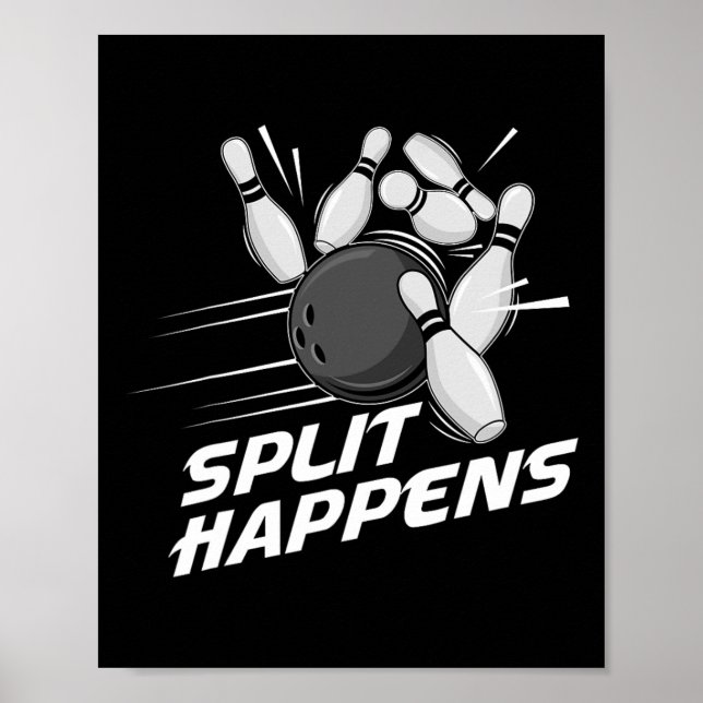 Rolig Split Happens Bowlingslag Bowling Squad Spl Poster (Framsidan)