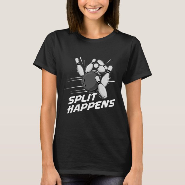 Rolig Split Happens Bowlingslag Bowling Squad Spl T Shirt (Framsida)
