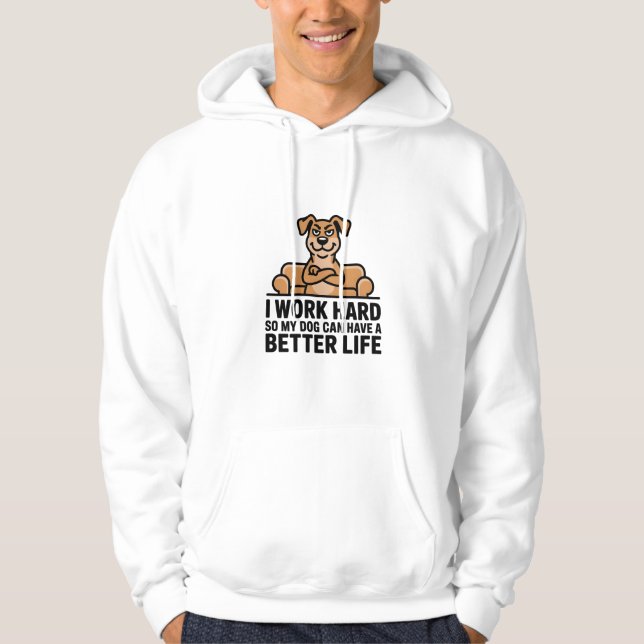 Rolig Spoiled Hund Citat Soffa Illustration Hoodie (Framsida)