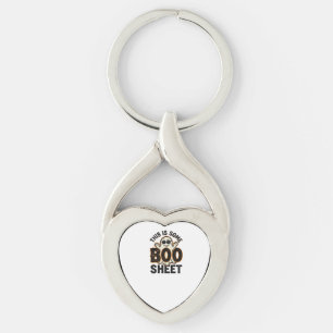 Rolig Spök Boo Lakan Vintage Halloween Tröja Desi Twisted Heart Silverfärgad Nyckelring
