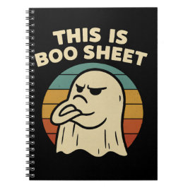 Rolig Spök "Detta Är Boo-Blad" Retro Halloween Anteckningsbok