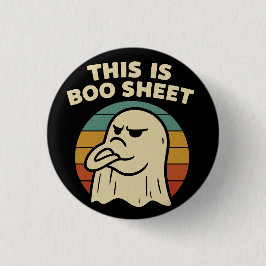 Rolig Spök "Detta Är Boo-Blad" Retro Halloween Knapp