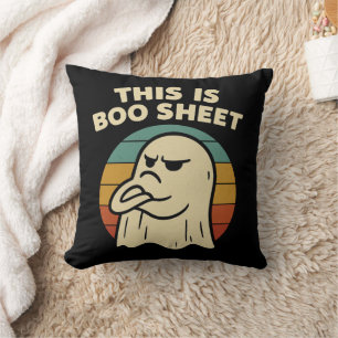 Rolig Spök "Detta Är Boo-Blad" Retro Halloween Kudde