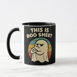 Rolig Spök "Detta Är Boo-Blad" Retro Halloween Mugg