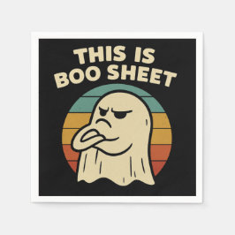 Rolig Spök "Detta Är Boo-Blad" Retro Halloween Pappersservett
