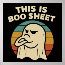 Rolig Spök "Detta Är Boo-Blad" Retro Halloween