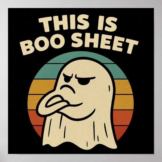 Rolig Spök "Detta Är Boo-Blad" Retro Halloween Poster (Framsidan)