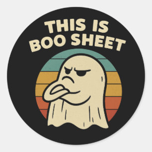 Rolig Spök "Detta Är Boo-Blad" Retro Halloween Runt Klistermärke