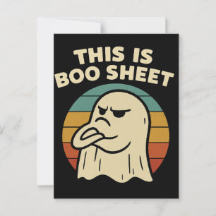 Rolig Spök "Detta Är Boo-Blad" Retro Halloween Vykort