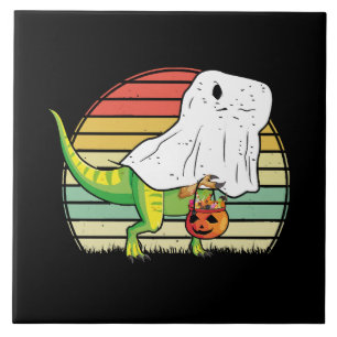 Rolig Spök Dinosaurie Halloween Kakelplatta