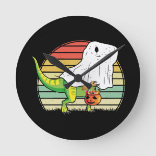 Rolig Spök Dinosaurie Halloween Rund Klocka